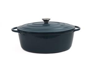 Garnek Żeliwny Owalny NOIS 30 cm morski Tierra