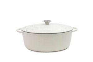 Garnek Żeliwny Owalny NOIS 30cm kremowy Tierra