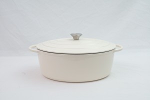 Garnek Żeliwny Owalny NOIS 34X26cm kremowy Tierra