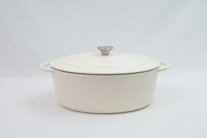 Garnek Żeliwny Owalny NOIS 34X26cm kremowy Tierra