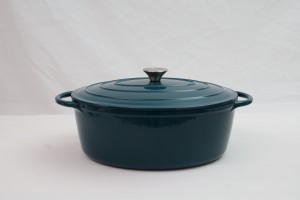 Garnek Żeliwny Owalny NOIS 34x26 cm morski Tierra