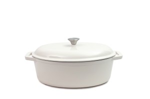 Garnek Żeliwny Owalny NOIS 36x26,5 cm kremowy Tierra