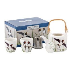 Zestaw dzbanek z zaparzaczem i dwoma kubkami dymówka marco polo