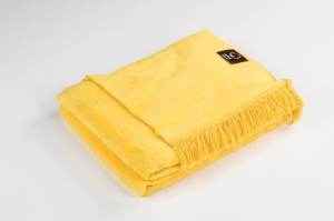 Koc 150/200 cm żółty cotton cloud