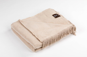 Koc 150/200 cm jasny beż cotton cloud