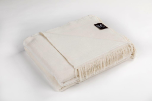 Koc 150/200 cm biały cotton cloud