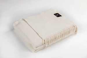 Koc 150/200 cm biały cotton cloud