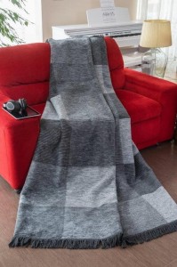 Koc 150/200 cm kwadratowy melanż cotton cloud