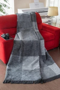 Koc 150/200 cm kwadratowy melanż cotton cloud