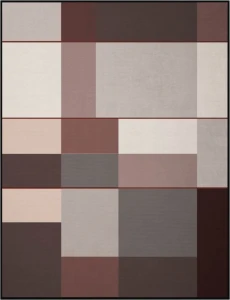 Koc bawełniano-akrylowy 150x200 cm Biederlack Grid Marron