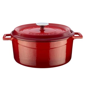 Garnek żeliwny emaliowany okrągły 28cm czerwony lava