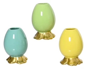 Wazon porcelanowy jajko niebieski H: 9 cm 1 sztuka